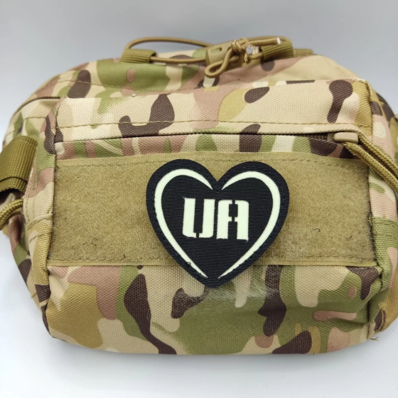 Патч / шеврон Люблю Україну UA Laser Cut чорний Запоріжжя