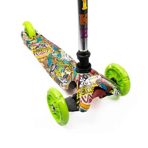 Самокат детский трехколесный ITRIKE MINI BB 3-013-4-F-WP7 со светящимися колесами, Зеленый Каменец-Подольский