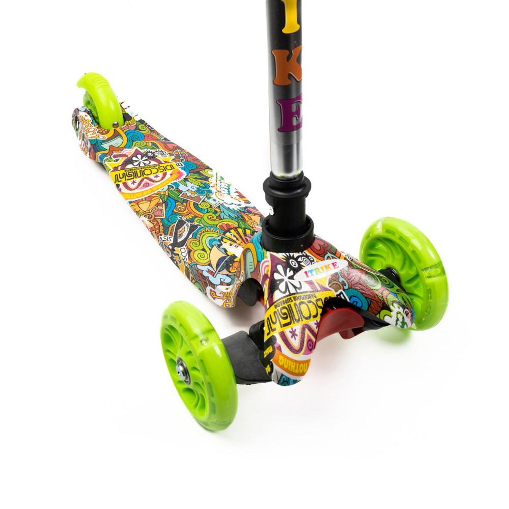 Самокат дитячий триколісний ITRIKE MINI BB 3-013-4-F-WP7 зі світними колесами, Зелений Кам'янець-Подільський - фото 4
