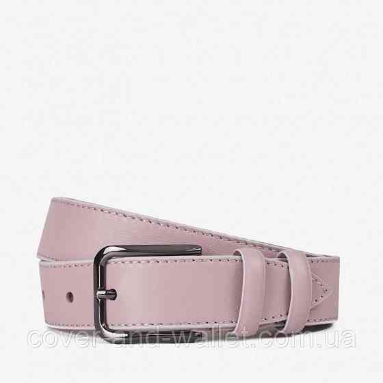 Красивый пудровый женский ремень из натуральной кожи 35мм PS Leather Киев