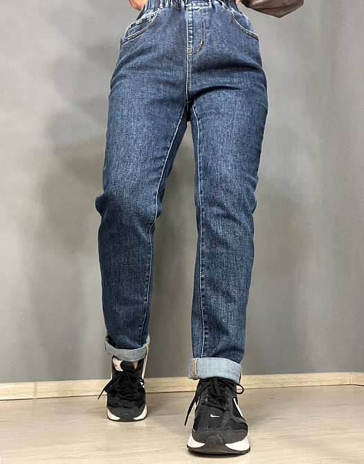 Джинсы женские Vanver 8003-8026 MOM jeans с резинкой на талии увеличенные размеры стрейчевые высокая Одесса - изображение 8