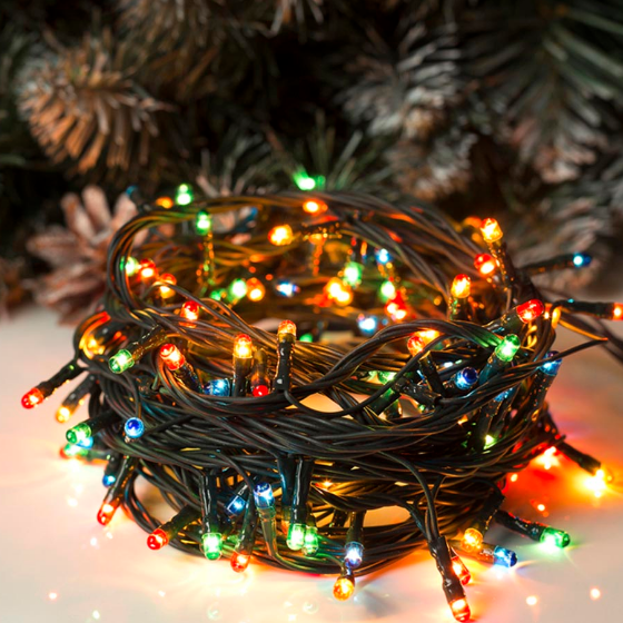 Світлодіодна гірлянда 100 Led 10м 8 режимів різнокольорова 220V CW-G-100L10VMC ColorWay Житомир