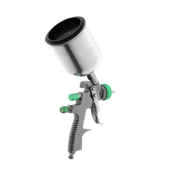 Фарбопульт пневматичний LVLP GREEN, професійний, форсунка: 1,3 мм, верхній металевий бачок: 600 мл, 1,5 бар INTERTOOL PT-0131 Київ