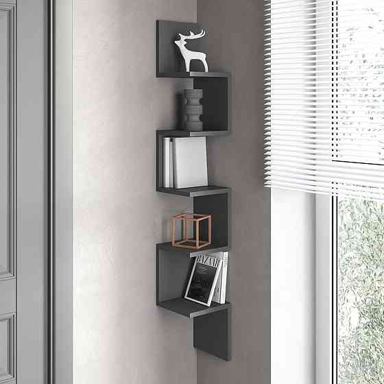 Полка настенная VAYS M-9, угловая, из 5 секций, ЛДСП, 20×20×128 см - для дома, офиса, гостиной Львов