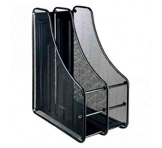 Лоток для документов вертикальный, металлический черный 2 секции Павлоград