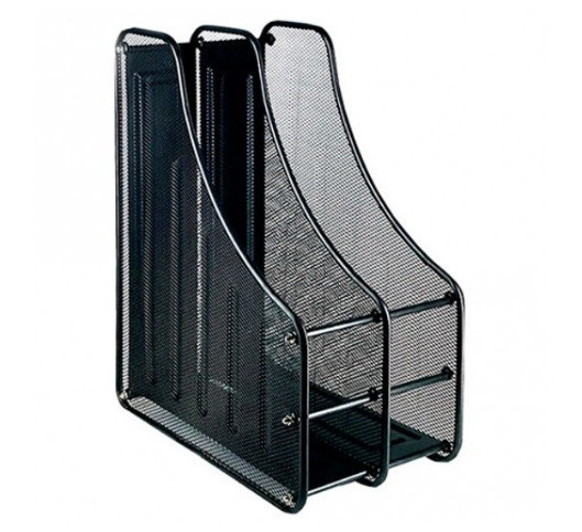 Лоток для документов вертикальный, металлический черный 2 секции Павлоград - изображение 1