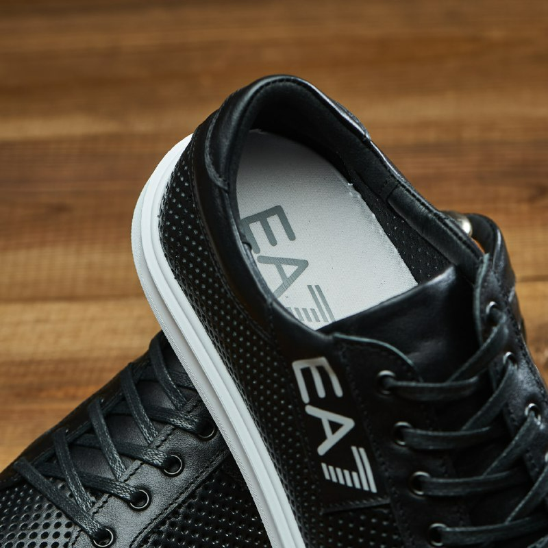 Шкіряні чоловічи літні кеди перфорація чорного кольору Харьков - изображение 3