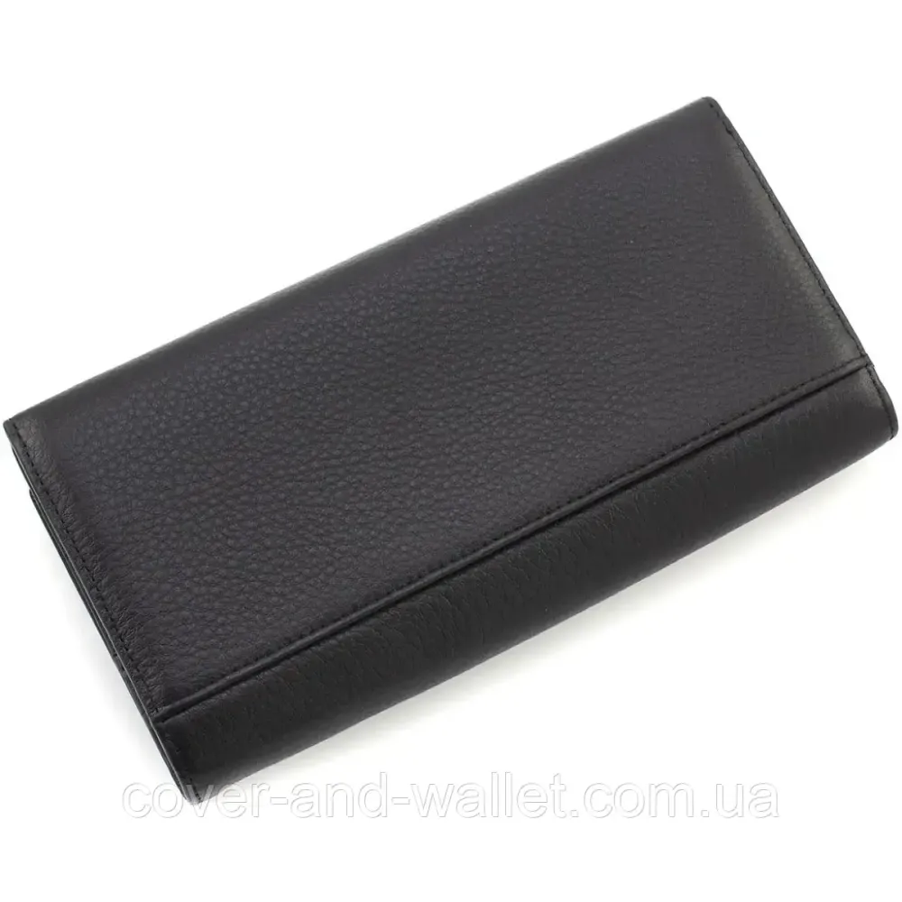 Елітний жіночий гаманець із натуральної шкіри чорного кольору Marco Coverna W001 Black Київ - фото 4