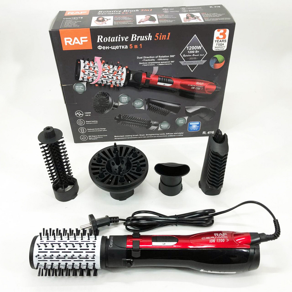 Легкий профессиональный фен, Фен-браш для укладки, Фен-стайлер для вьющихся волос Стайлер укладки MI-89 Львов - изображение 6