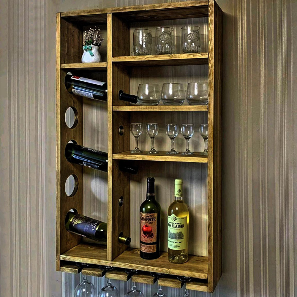 Настенная винная полка 
