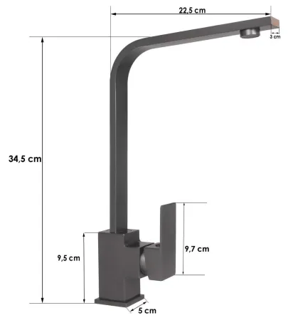 Смеситель для кухни WEZER PRO4-02-GUNGREY графит Киев