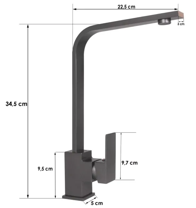 Смеситель для кухни WEZER PRO4-02-GUNGREY графит Киев - изображение 6