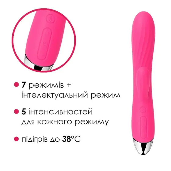 Інтелектуальний вібратор-кролик із підігрівом Svakom Angel Plum Red Львів