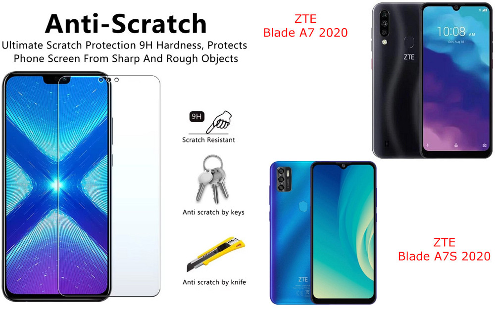 Захисне скло NeoGlass для ZTE Blade A7 2020, A7S 2020 – надпрозоре та стійке Київ - фото 1