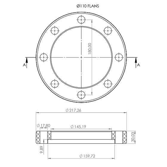 Фланцевый комплект(фланец+бурт) Kalde PPR 110 58054 (000016931) Киев
