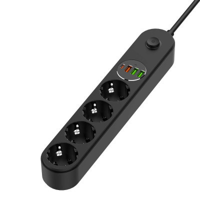 Сетевой фильтр питания ColorWay CW-CHE44PDB, 4 розетки/4USB 2M (CW-CHE44PDB) Винница - изображение 1