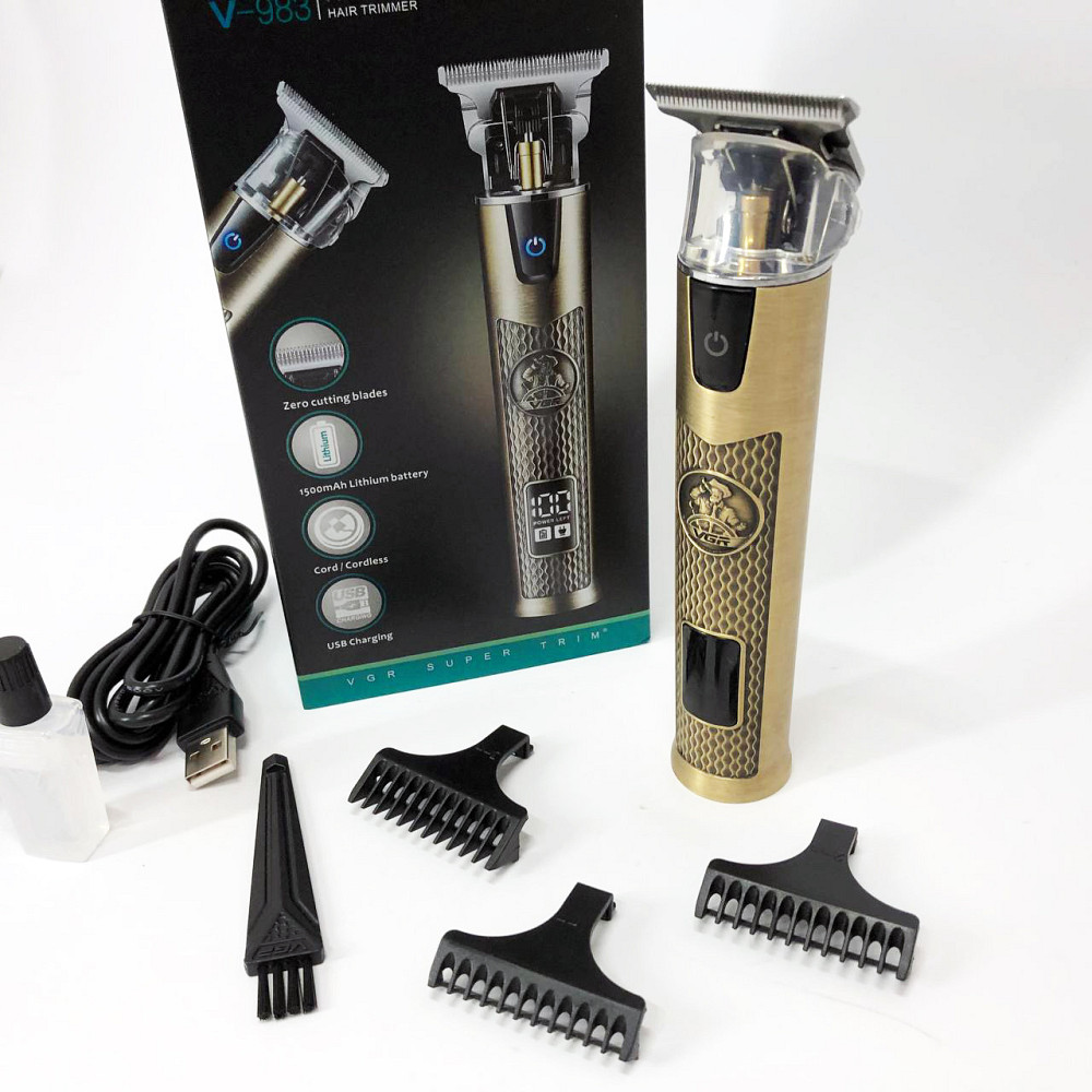 Практична машинка для стрижки волосся VGR V-983, Перукарські машинки професійні, Тример для скронь AF-70 Львів - фото 4