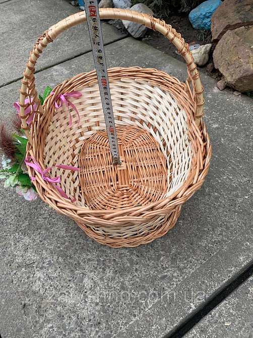 Корзинка с украшением, плетеная из лозы Киев - изображение 8