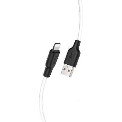 Дата кабель USB 2.0 AM to Lightning 1.0m 2.4A silicone X21 black+white HOCO (6931474711816) Вінниця