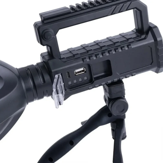 Потужний прожектор на тринозі Searchlight W5120 Cree XHP70 20W: ручний LED ліхтар 6000 мАг з Type-C та Powerbank Одеса