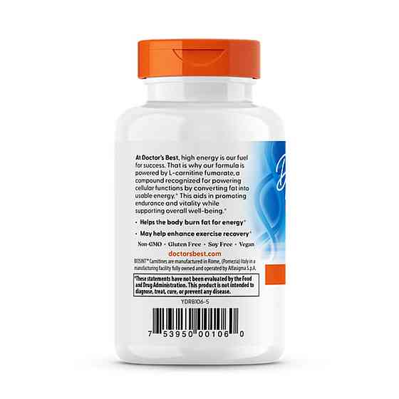 Л-карнитин фумарат Doctor's Best L-Carnitine Fumarate with Biosint Carnitine 60 вег капс Киев