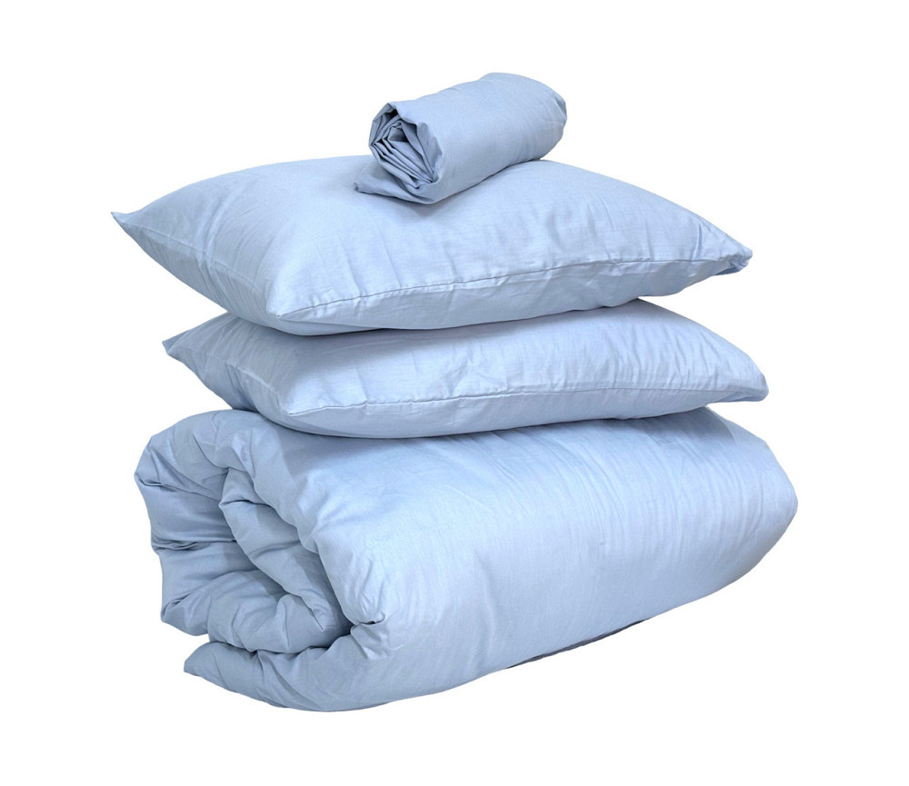 Ecotton Простирадло на резинці Ecotton 160х200 см із сатину (арт. 14-4206 Pearl Blue) світло-бл Київ - фото 3