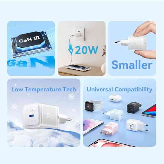 Зарядний пристрій 1xUSB-C 20W PD білий Vention Винница