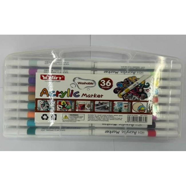 Набір акрилових маркерів 36 штук в кейсі Y04 для творчості та різних стилів малювання. Одеса - фото 1