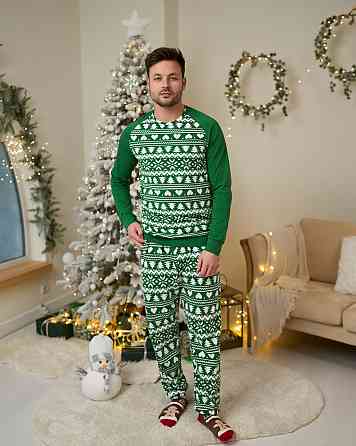 Чоловічий комплект зі штанами — Новорічний орнамент- Family look для сім'ї Tom John 93435 L Київ