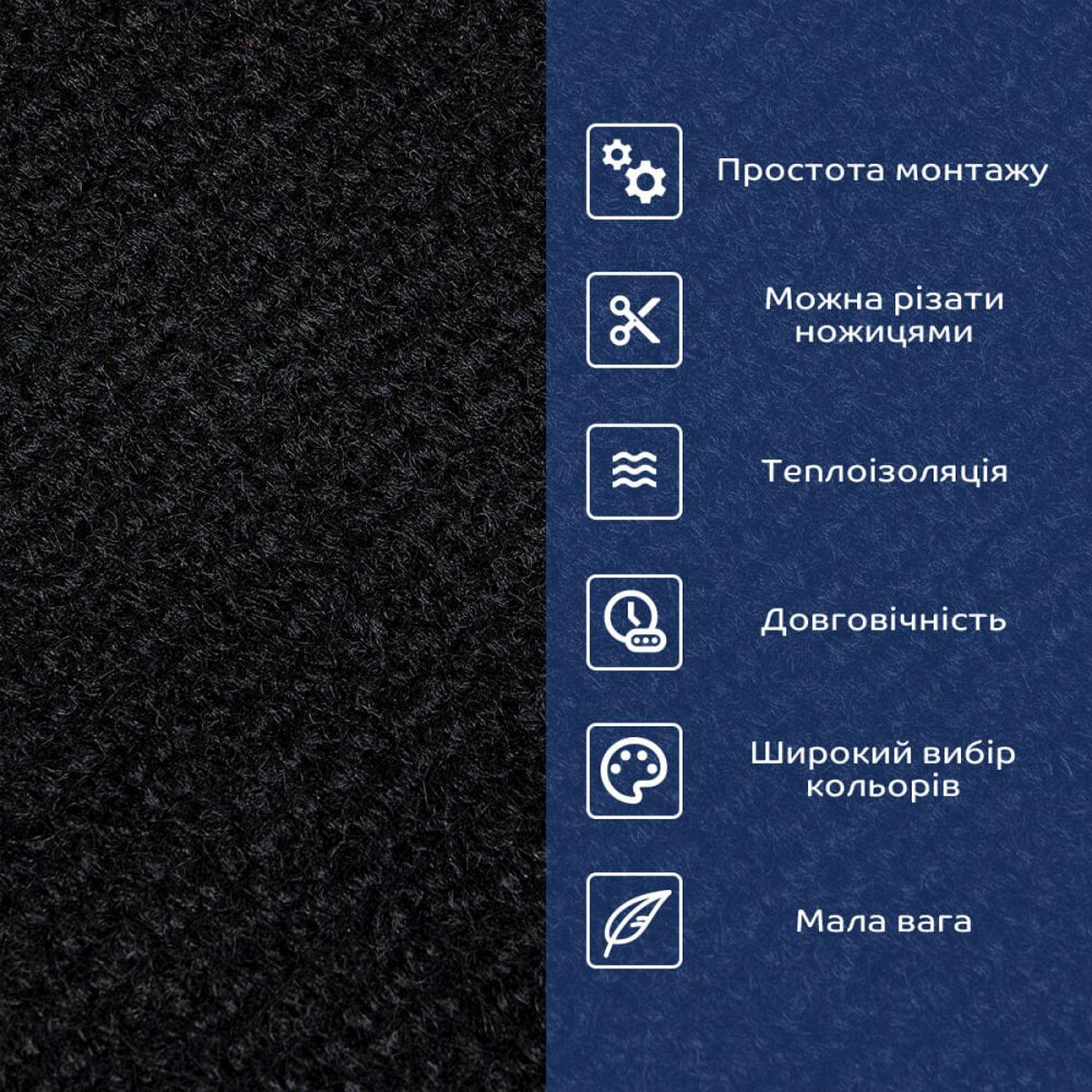 Самоклеюча плитка під ковролін в рулоні чорний 600х3000мм SW-00002588 Київ - фото 4