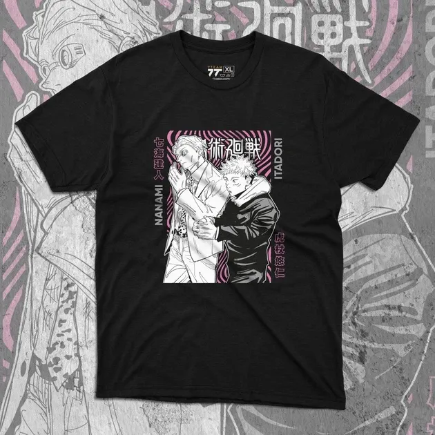 Футболка чоловіча з  принтом Магическая Битва Итадори и Кенто Нанами Розмір 48 Дніпро - фото 1