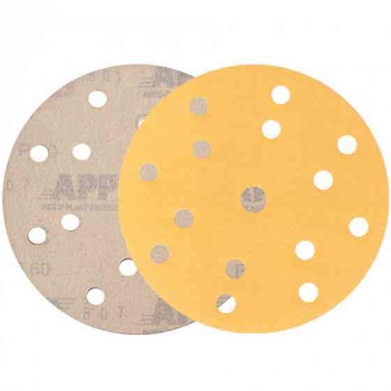Наждачні круги K555 P400 d150мм 14+1отв. (ціна за уп.-100шт) жовтий APP, 40KZU400 Вінниця