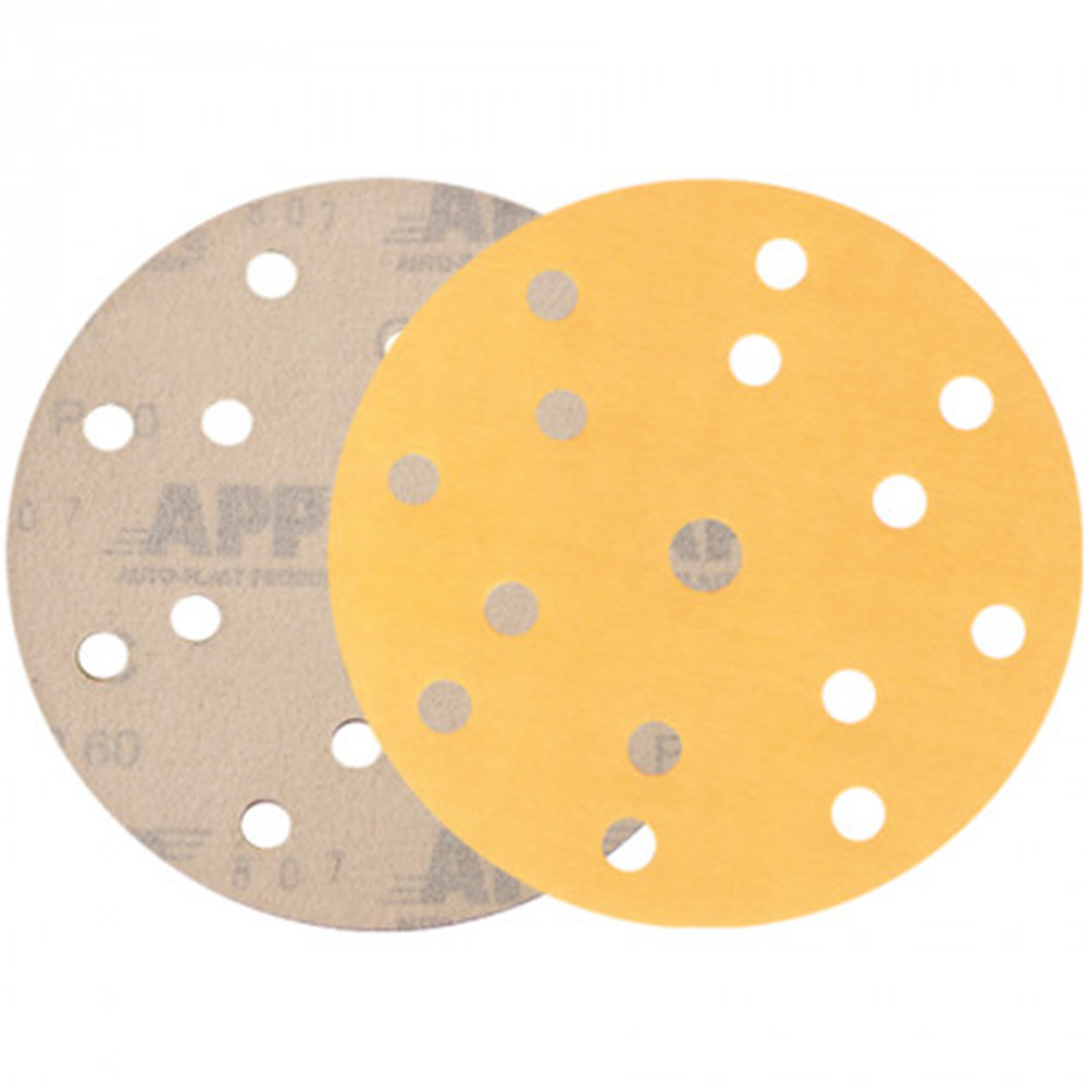 Наждачні круги K555 P400 d150мм 14+1отв. (ціна за уп.-100шт) жовтий APP, 40KZU400 Вінниця - фото 1