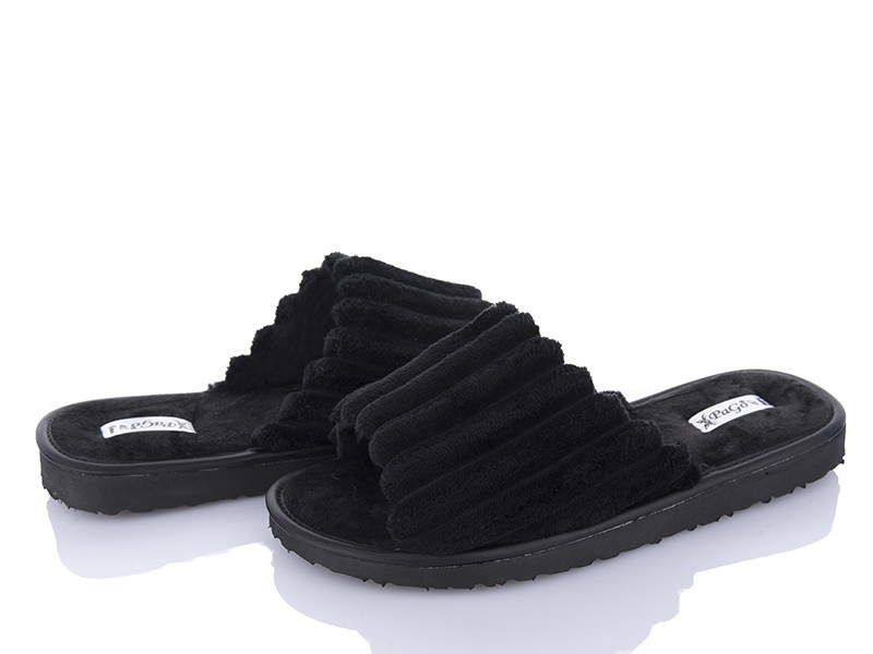 Тапочки чоловічі з відкритим носком та легкою підошвою PaGo великий вельвет чорні Одеса - фото 12