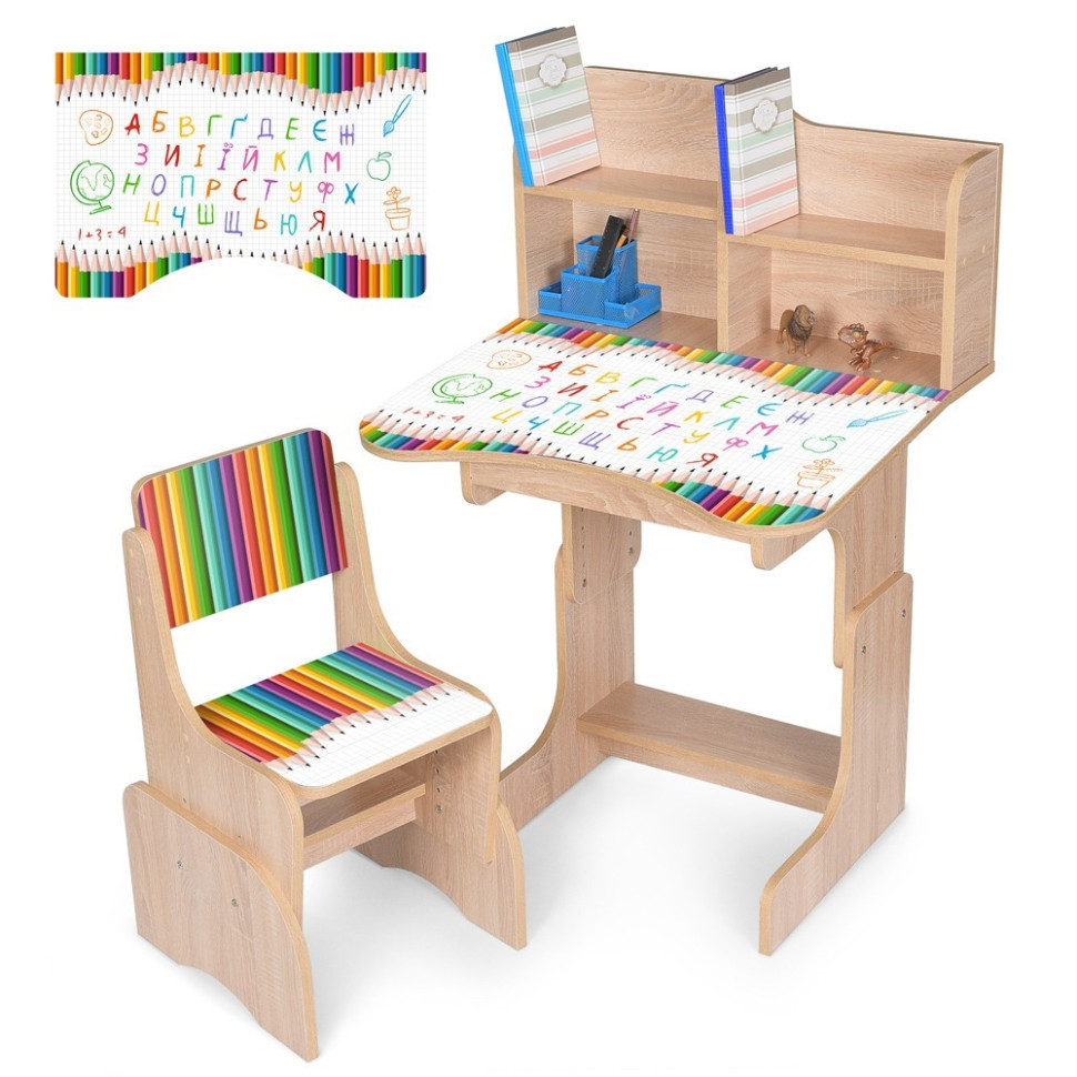 Детская Парта N 2071-11-3 коричневый, со стульчиком Винница - изображение 1
