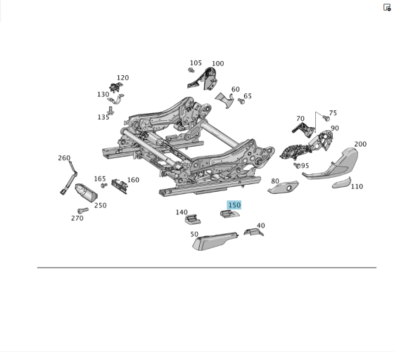 Mercedes-Benz  A1669191400 9051 Внутрішня задня кришка санки переднього правого сидіння ML/GLE W166 GLE Coupe C292 GL/GLS X166 Одеса