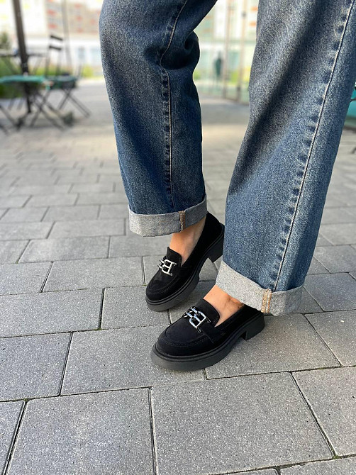 Arcoboletto Туфлі жіночі Arcoboletto 907 чорні (весна-осінь, замша натуральна) (5436) Коломия - фото 4