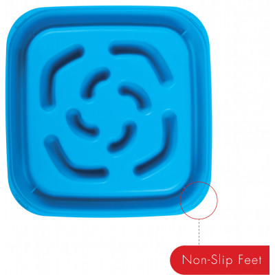 Посуд для собак Dexas Миска Slow Maze Feeder квадратна для повільного годування 960 мл блакитна (0084297309756) Вінниця - фото 2