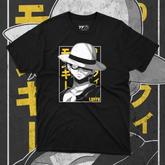 Футболка чоловіча з  принтом Ван Пис Luffy Black Розмір 48 Anime0191 Дніпро