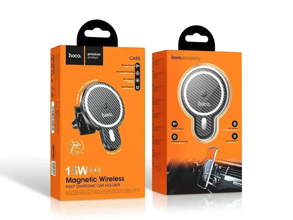 Кріплення для телефону з бездротовою зарядкою mobile holder магніт Wireless Charger Hoco CA85 Ultra Одеса - фото 2