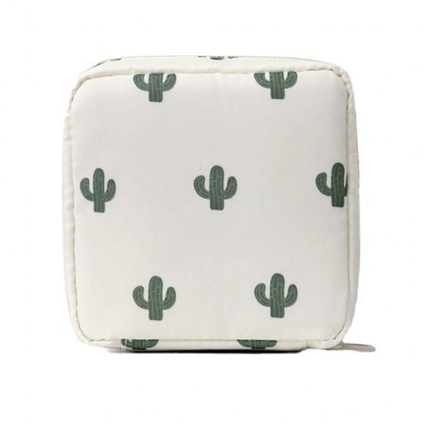 Органайзер косметичка для гигиенических салфеток и прокладок дорожняя раскладывается на молнии Кактус Вінниця - фото 1