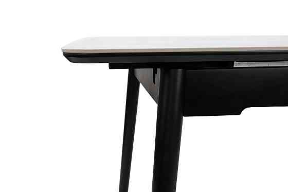 Стіл Нептун 110/140*75 чорний/керам біла Киев