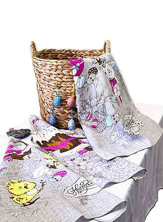 Ecotton Набір рушників великодній Ecotton 50х60 вафельних 3 шт. Великдень Зайченята в корзину Киев