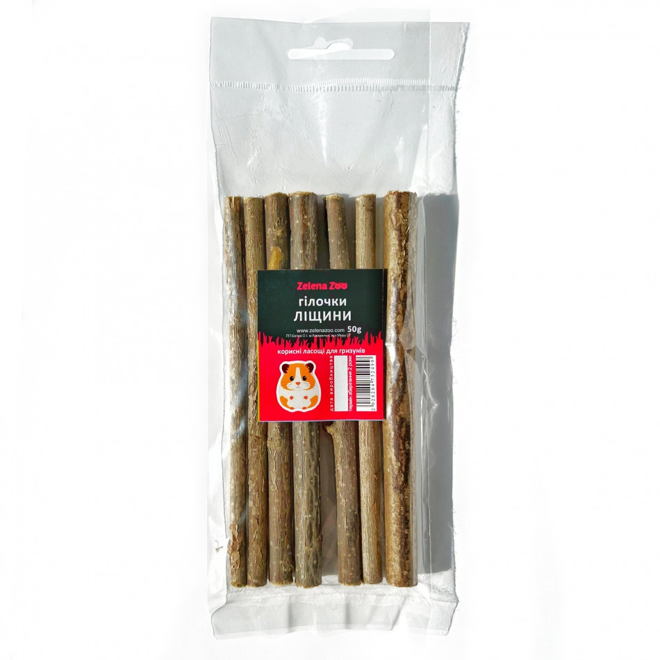 Гілочки ліщини для гризунів 50г Zelena Zoo Зміїв - фото 1