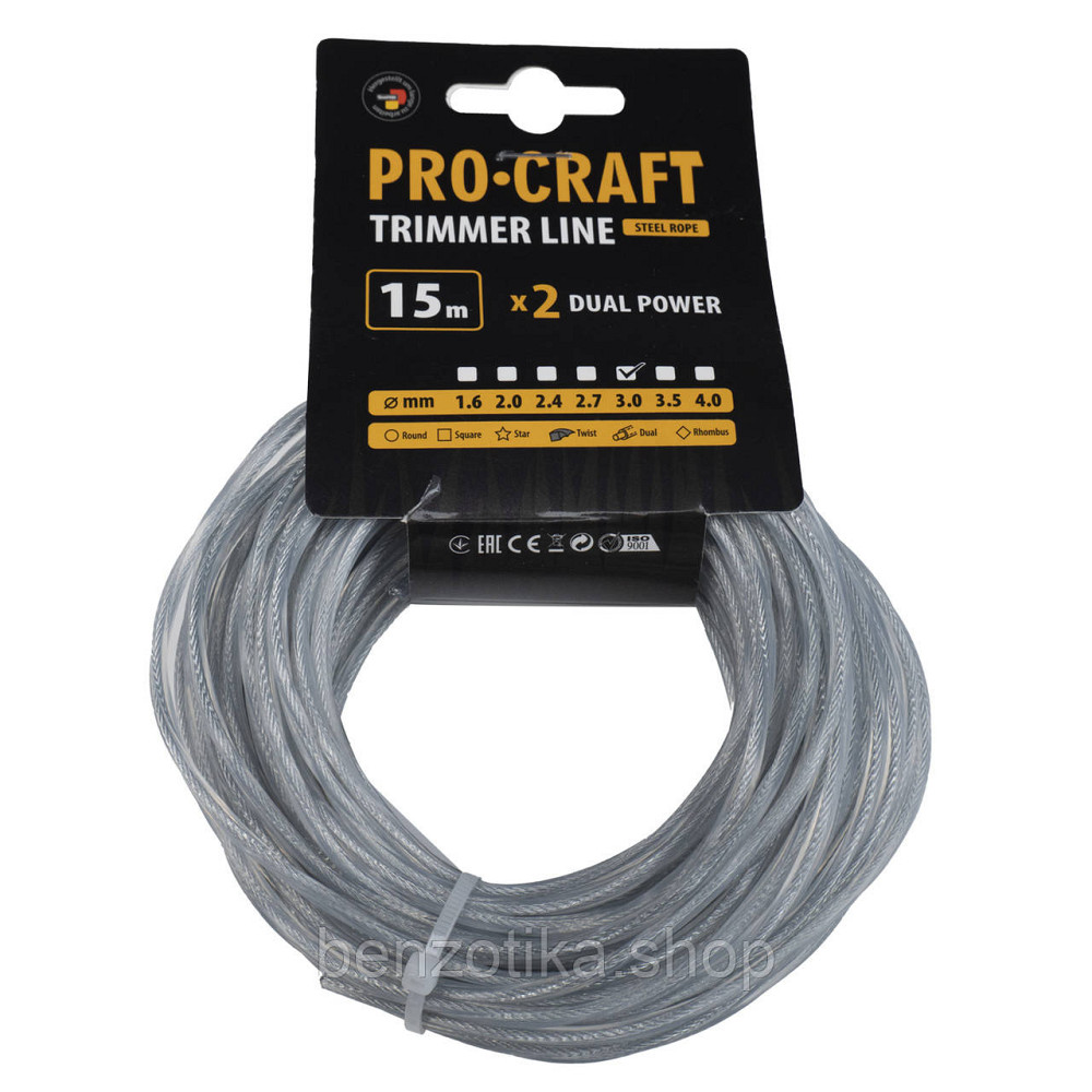 Волосінь армована спіраль Procraft 3мм 15м Київ - фото 1