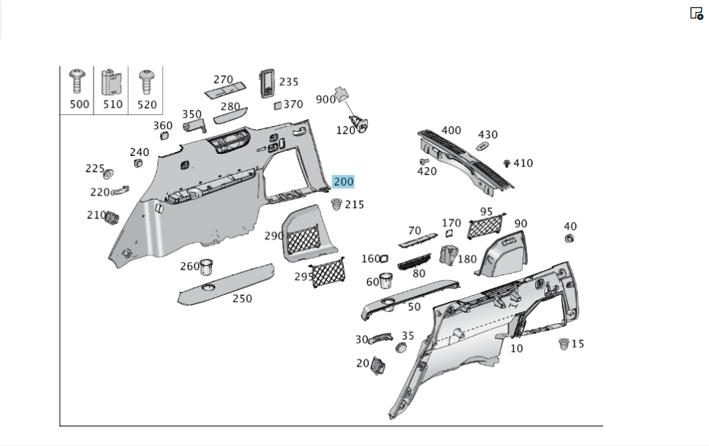 Mercedes-Benz  A1666900201 9051 Обшивка багажника права чорна + A1666901301 9H15 підлокітник GL/GLS X166 Одеса - фото 2