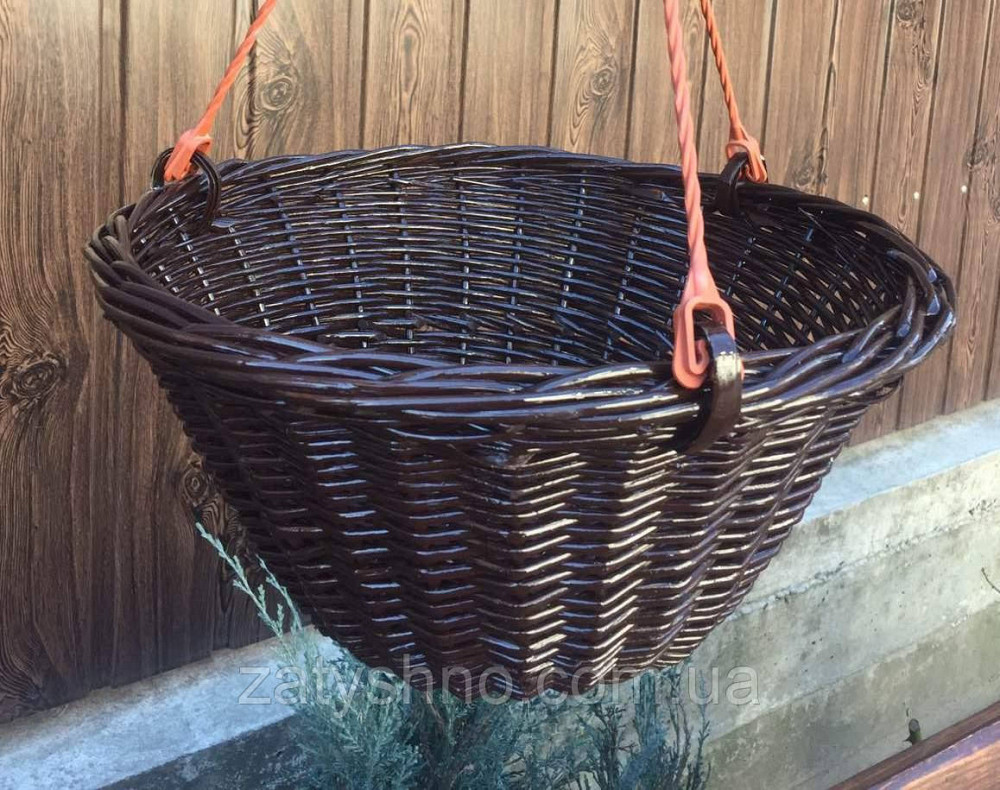 Кашпо плетене для вазону коричневе Київ - фото 4