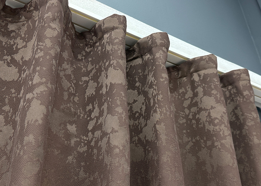 Комплект коротких штор VR-Textil Льон мармур Pavliani VO № 1718ш какао 130х170 см 2 шт (35-0344) Київ - фото 8