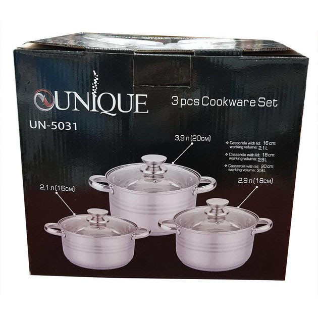 Набор посуды для электрических плит, Кастрюли из нержавейки, Набор кастрюль для электроплиты KP-46 Львов - изображение 2