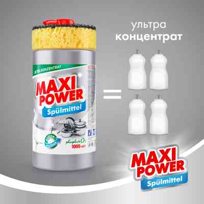 Средство для ручного мытья посуды Maxi Power Платинум 1000 мл (4823098402794) Винница